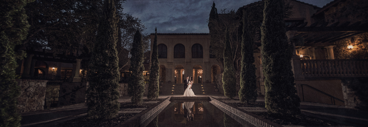 Bella Collina water fountain wedding