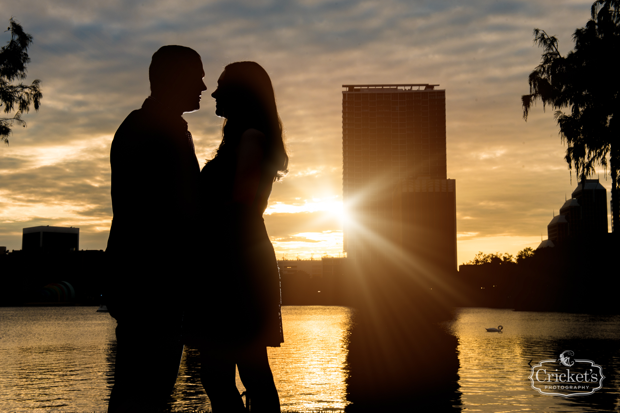 downtown orlando lake eola engagement photography