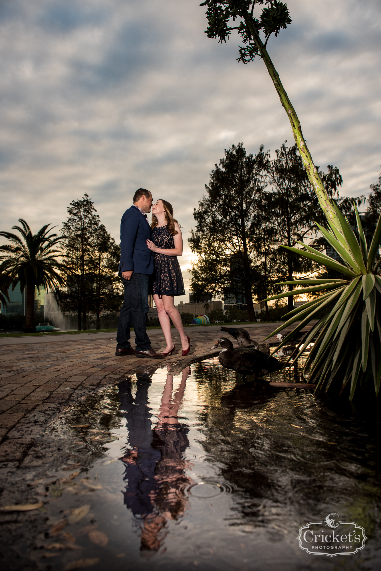 downtown orlando lake eola engagement photography