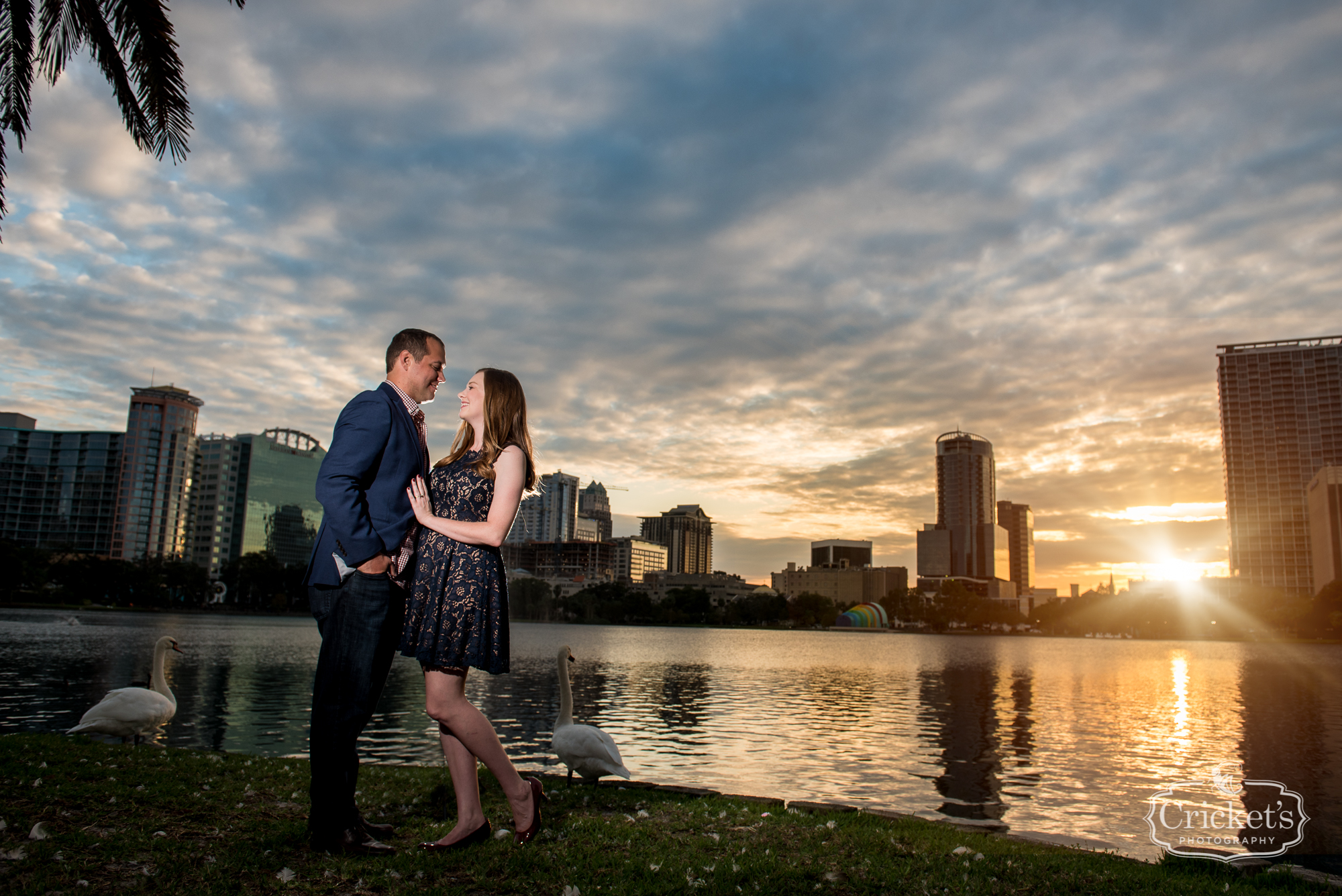 downtown orlando lake eola engagement photography