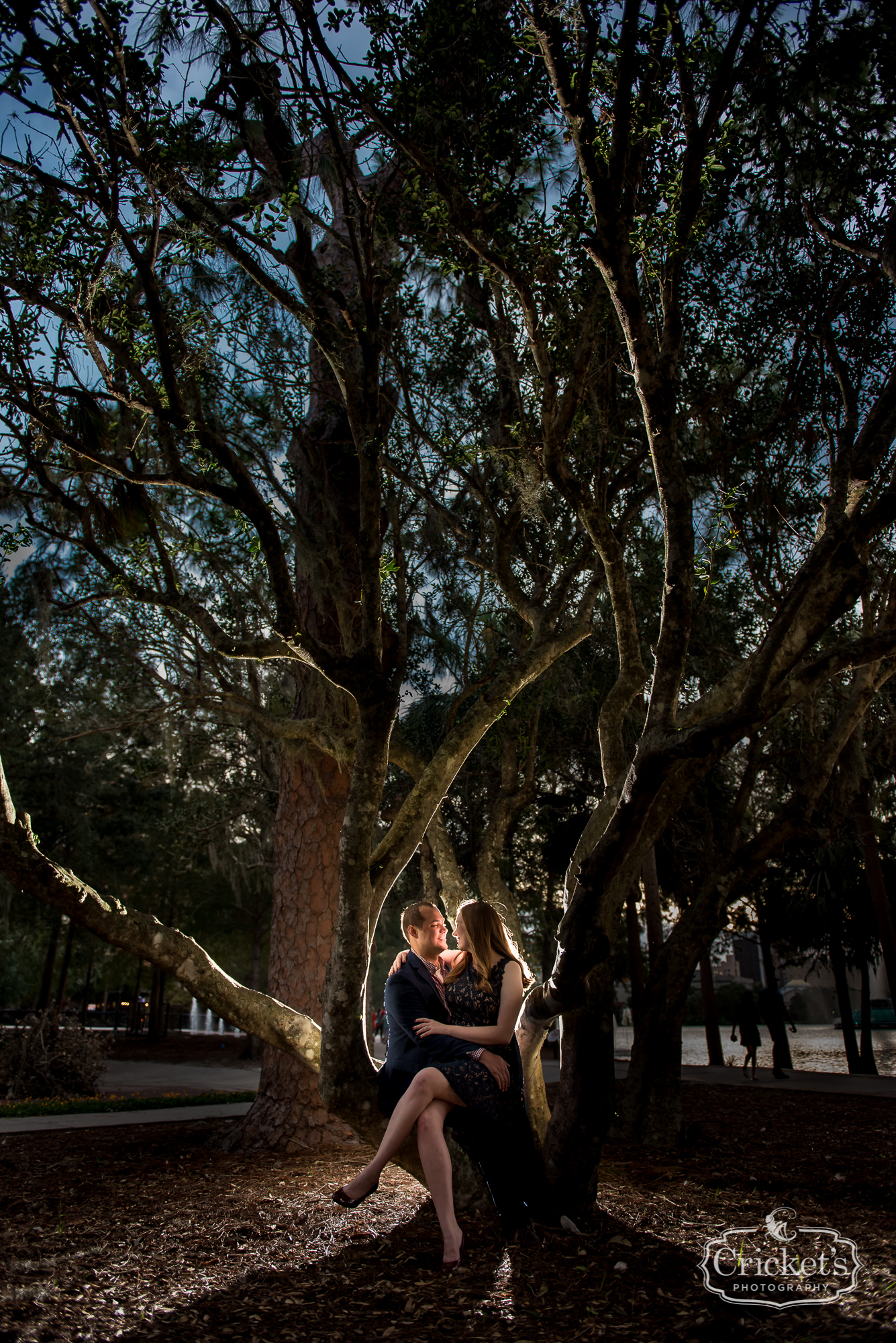 downtown orlando lake eola engagement photography