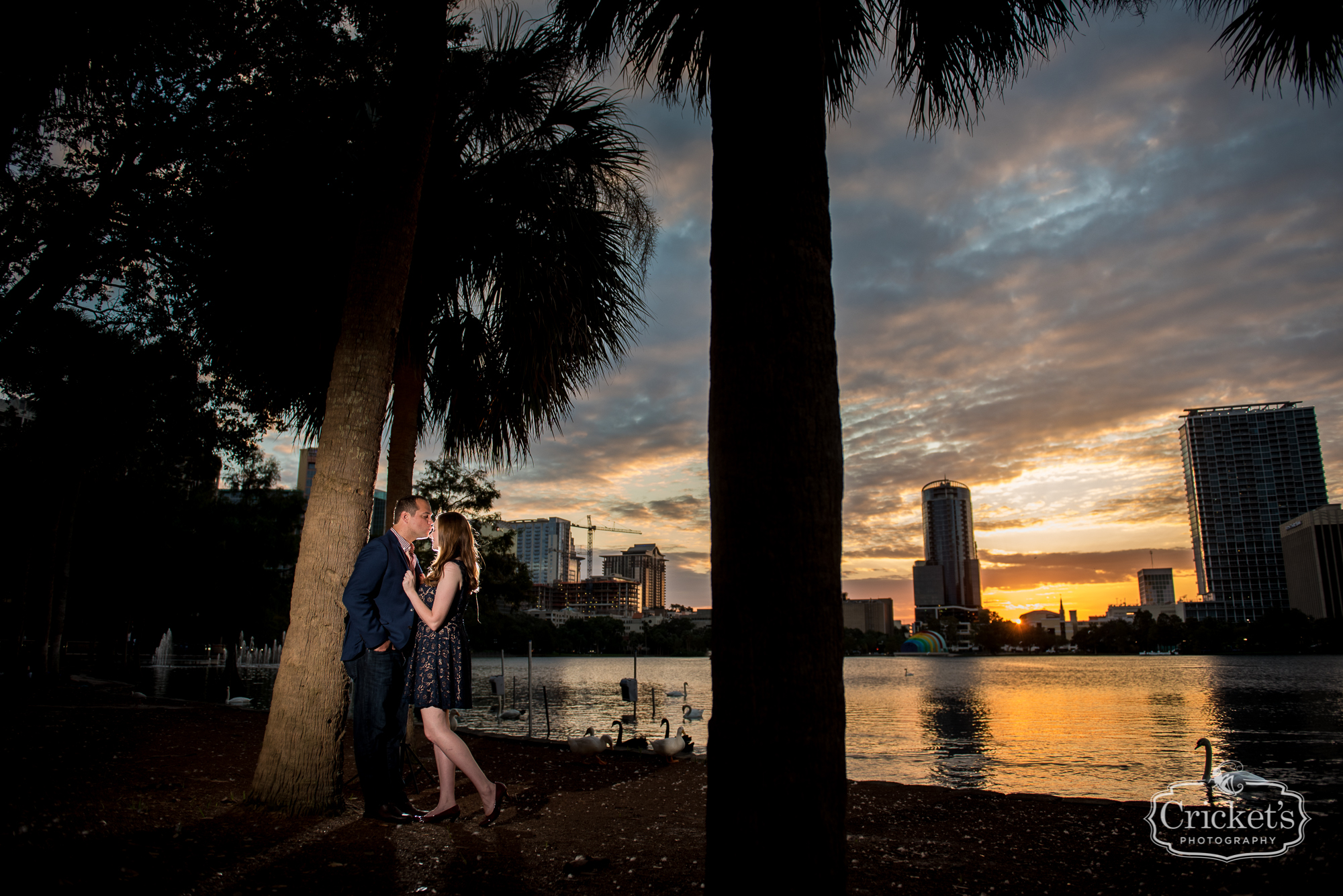 downtown orlando lake eola engagement photography